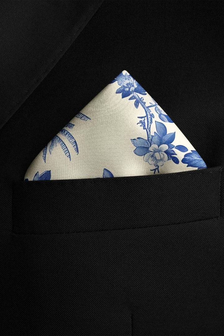 Black Wolf - TRADITIONAL CHINESE SILK POCKET SQUARE - WHITE - SILK - 1 Piece