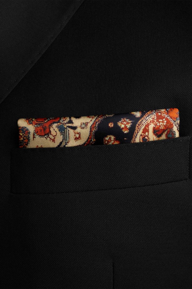 Black Wolf - MAHINDRA SILK POCKET SQUARE - BLACK - SILK - 1 Piece