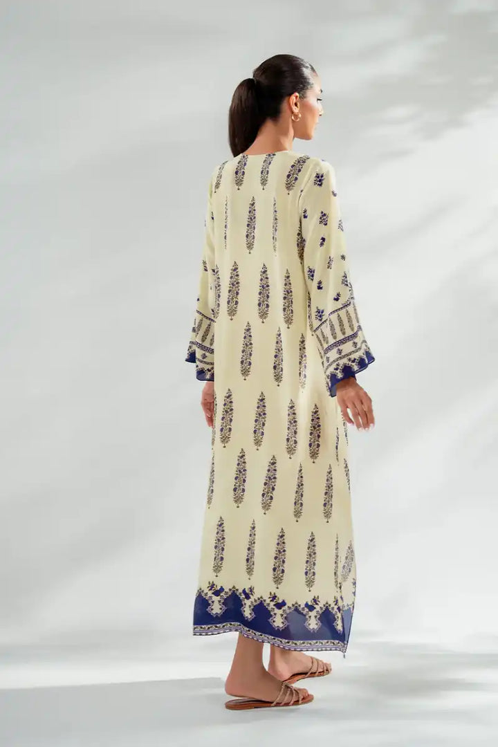 Sania Maskatiya - Parishe - Crepe - Egg Shell - Kaftan Only - 1 Piece