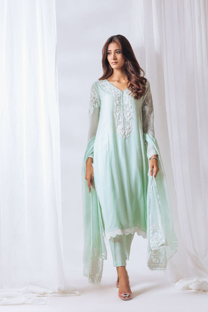 Khayal by Shaista Hasan - Pastel dream - Pure Georgette - 3 Piece