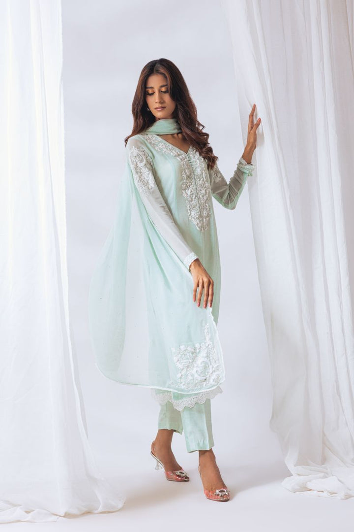 Khayal by Shaista Hasan - Pastel dream - Pure Georgette - 3 Piece