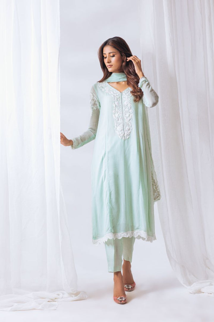 Khayal by Shaista Hasan - Pastel dream - Pure Georgette - 3 Piece