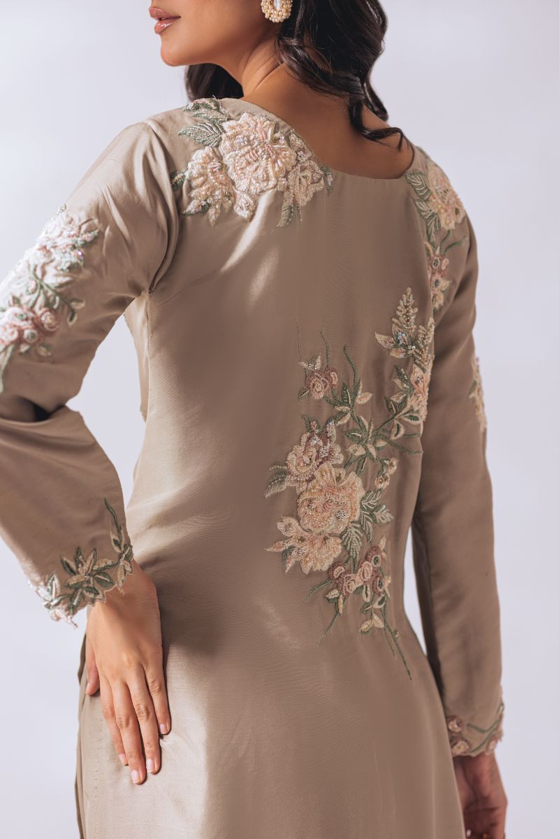 Khayal by Shaista Hasan - Pastel Rosette - Raw Silk - 3 Piece