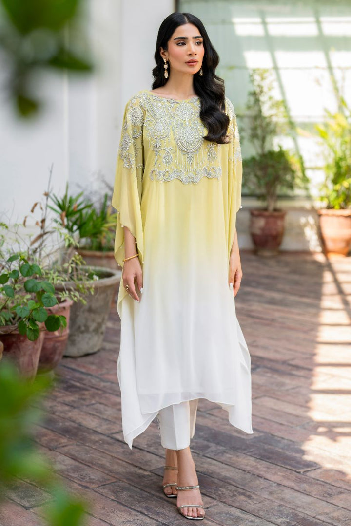 Natasha Kamal - Peridot - shaded kaftan - Georgette with slip of crepe de chin - 2 Piece