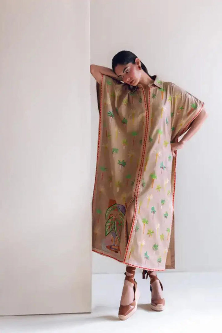 Sanam Chaudhri - Physis - Kaftan - Beige - Cotton - 1 Piece