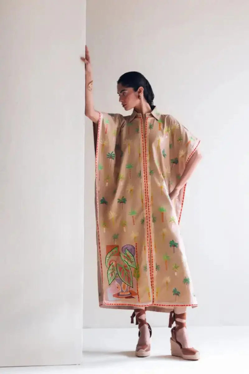 Sanam Chaudhri - Physis - Kaftan - Beige - Cotton - 1 Piece