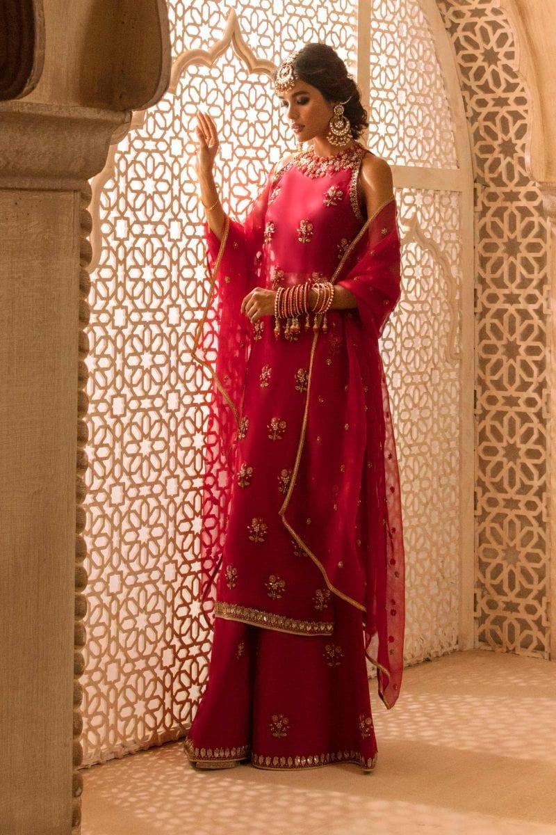 Basit Sipra - RAANI BAAGH - Organza & Silk - Red - 4 Piece - Studio by TCS