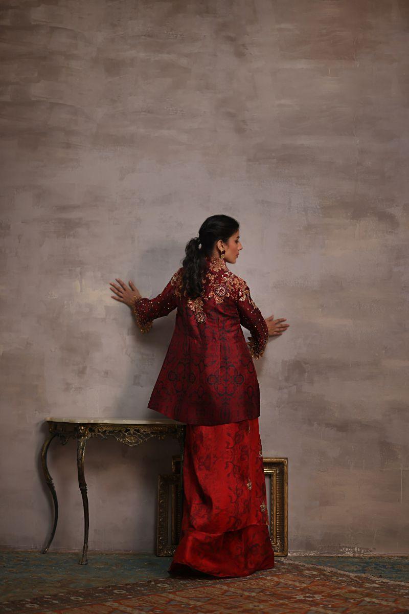 Shamaeel - RR - 06 - Dark Maroon - Sheesha Silk - 3 Piece