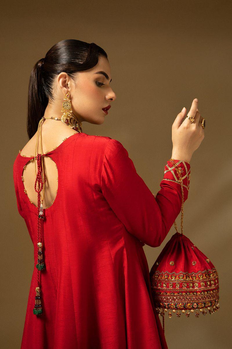 Fozia Khalid - Scarlet Dynasty - Silk - Red - 3 Piece