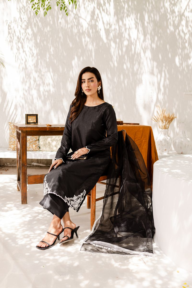 Allure by IH - RUMI - Black - Silk & Organza - 3 Piece