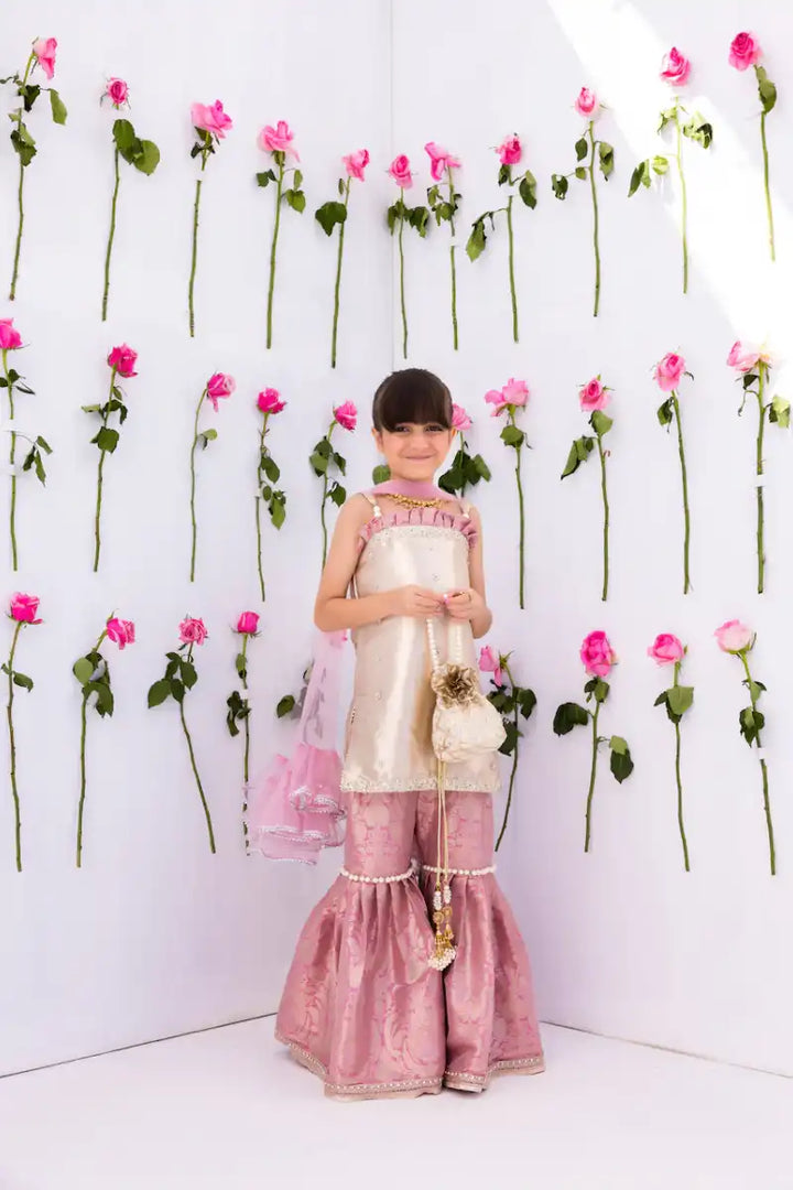 Mia & Mila - Mini Empress - Rose Gold & Pink - Pure Mesuri & Jamawar - 2 Piece