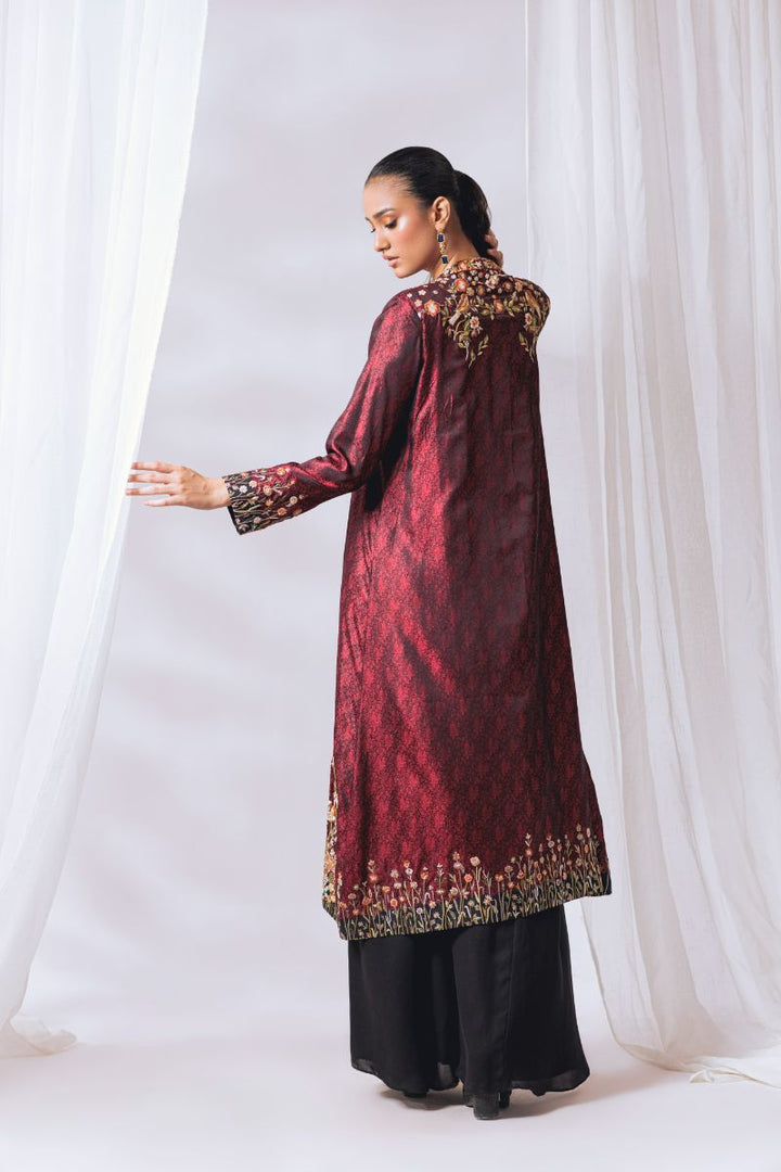 Khayal by Shaista Hasan - Royal ruby - Pure Jamawar - 2 Piece