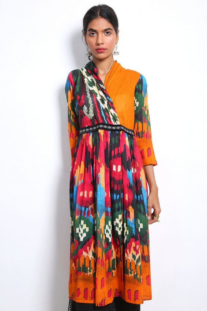 Generation - Multi Color Molten Ikat Frock - 1 PC