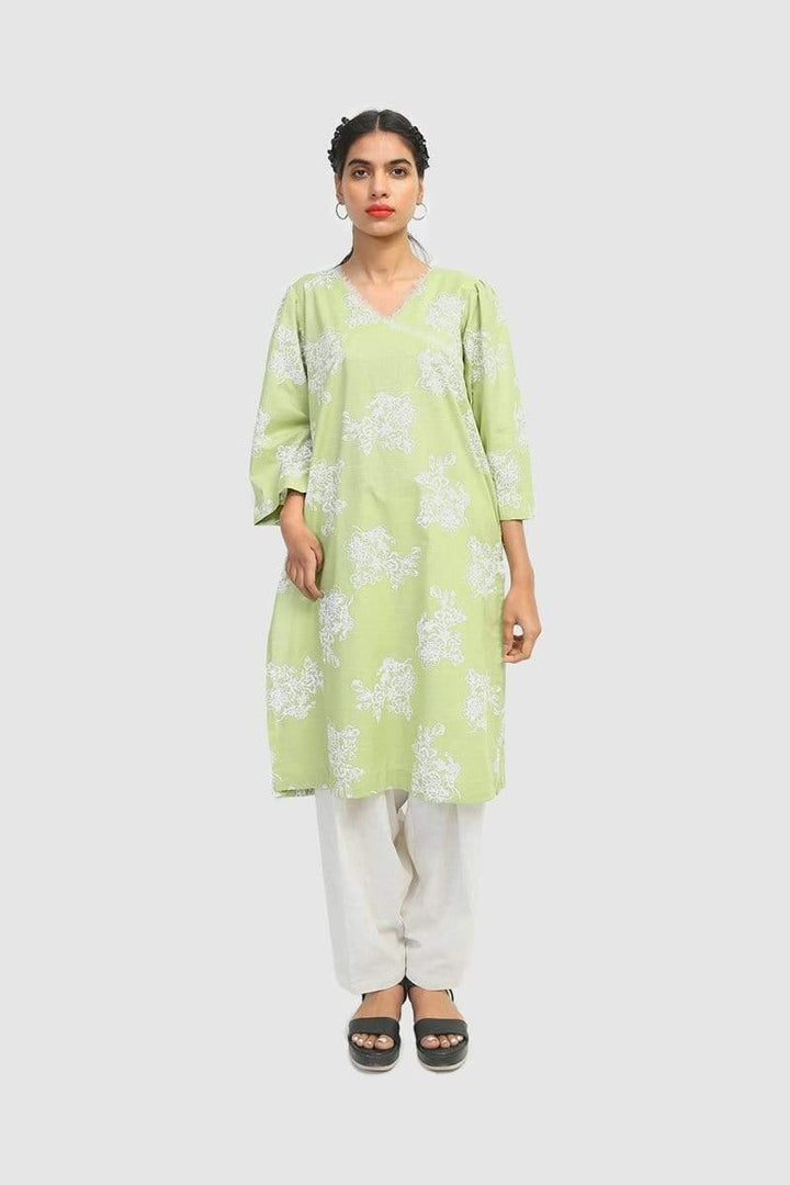 Generation - Sea Green Breeze Puff sleeves Kurta - 1 PC - Studio by TCS