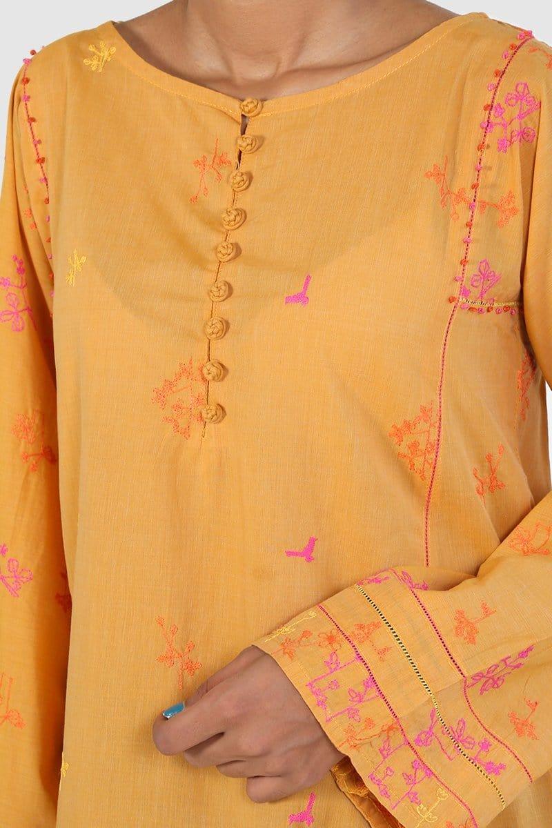 Generation - Yellow Doodling Kurta - 1 PC - Studio by TCS