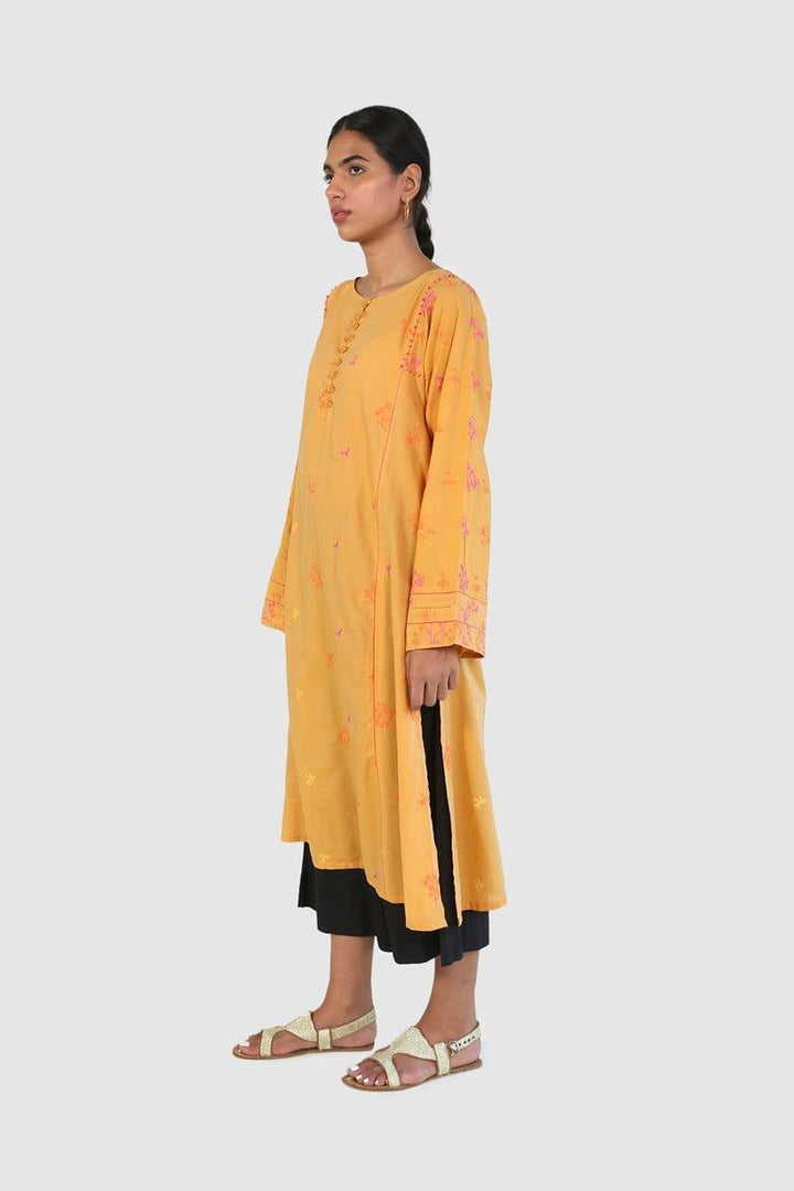 Generation - Yellow Doodling Kurta - 1 PC - Studio by TCS