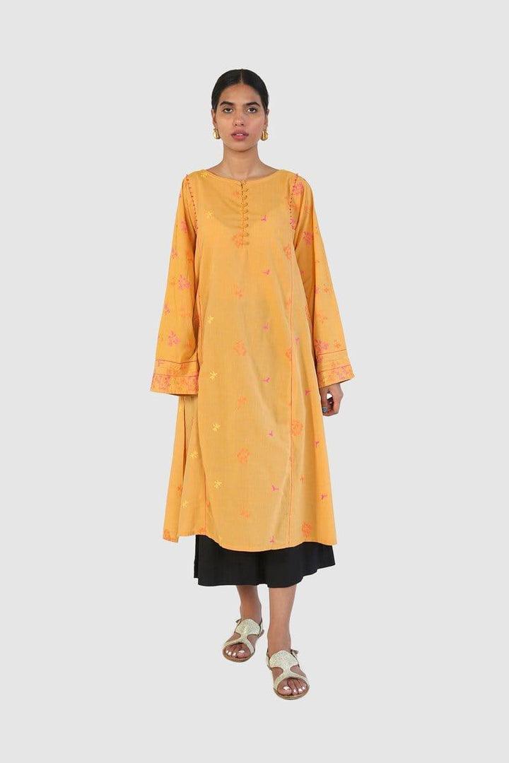 Generation - Yellow Doodling Kurta - 1 PC - Studio by TCS