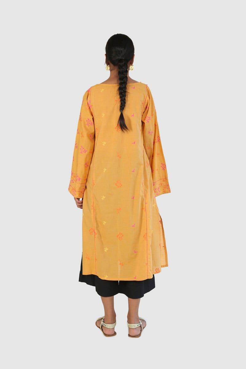 Generation - Yellow Doodling Kurta - 1 PC - Studio by TCS