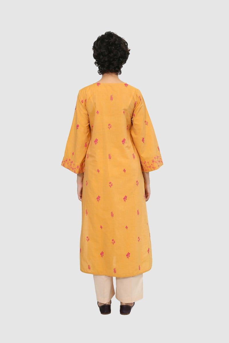 Generation - Yellow Doodling Kurta - 1 PC - Studio by TCS