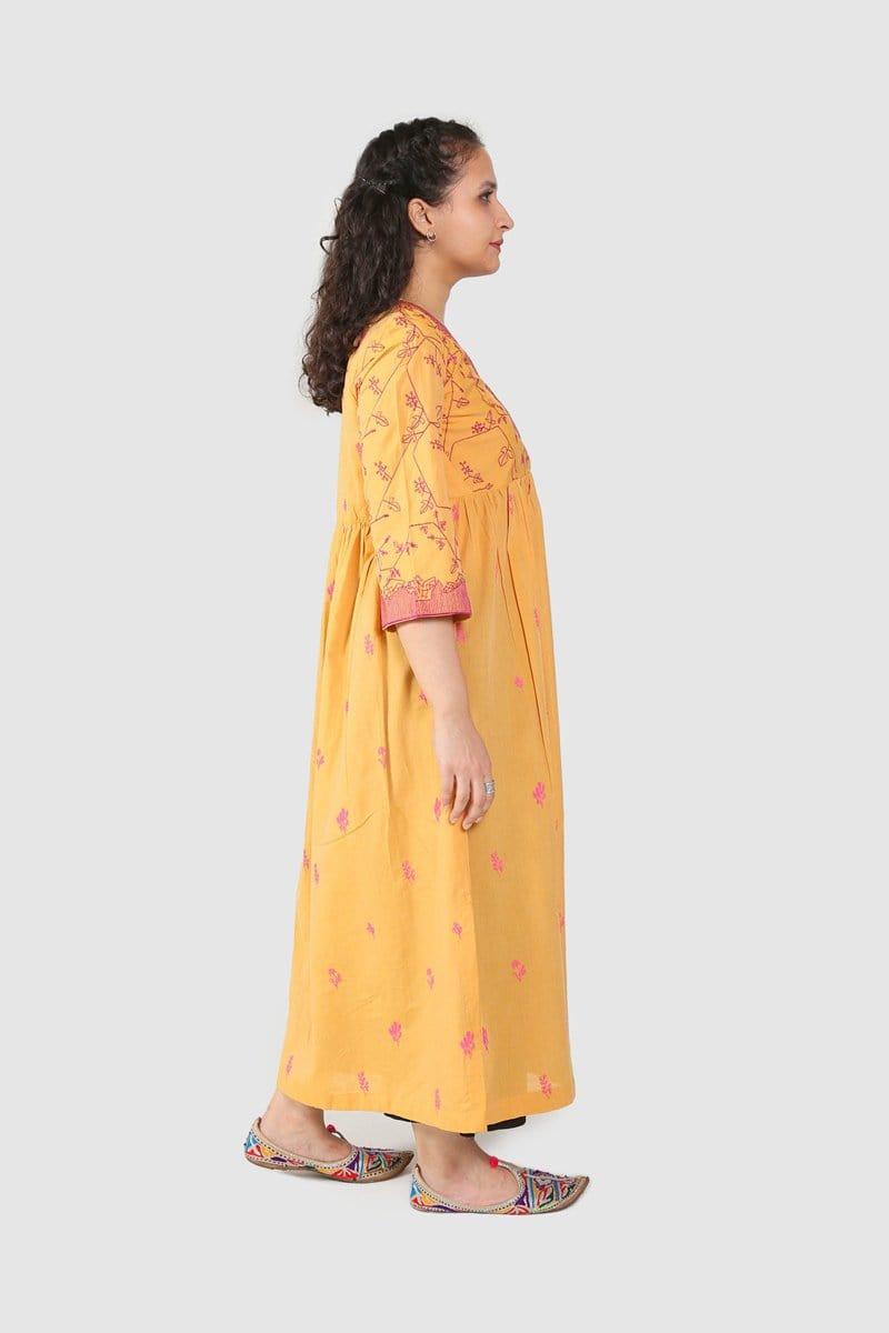 Generation - Yellow Doodling Angrakha Dress - 1 PC - Studio by TCS