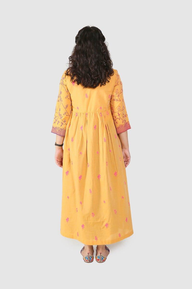 Generation - Yellow Doodling Angrakha Dress - 1 PC - Studio by TCS