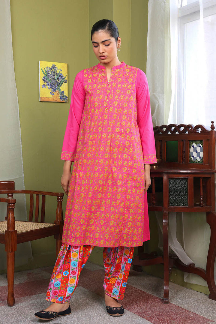 Generation - Rangeen Kurta - Cotton - Pink - 1 Piece