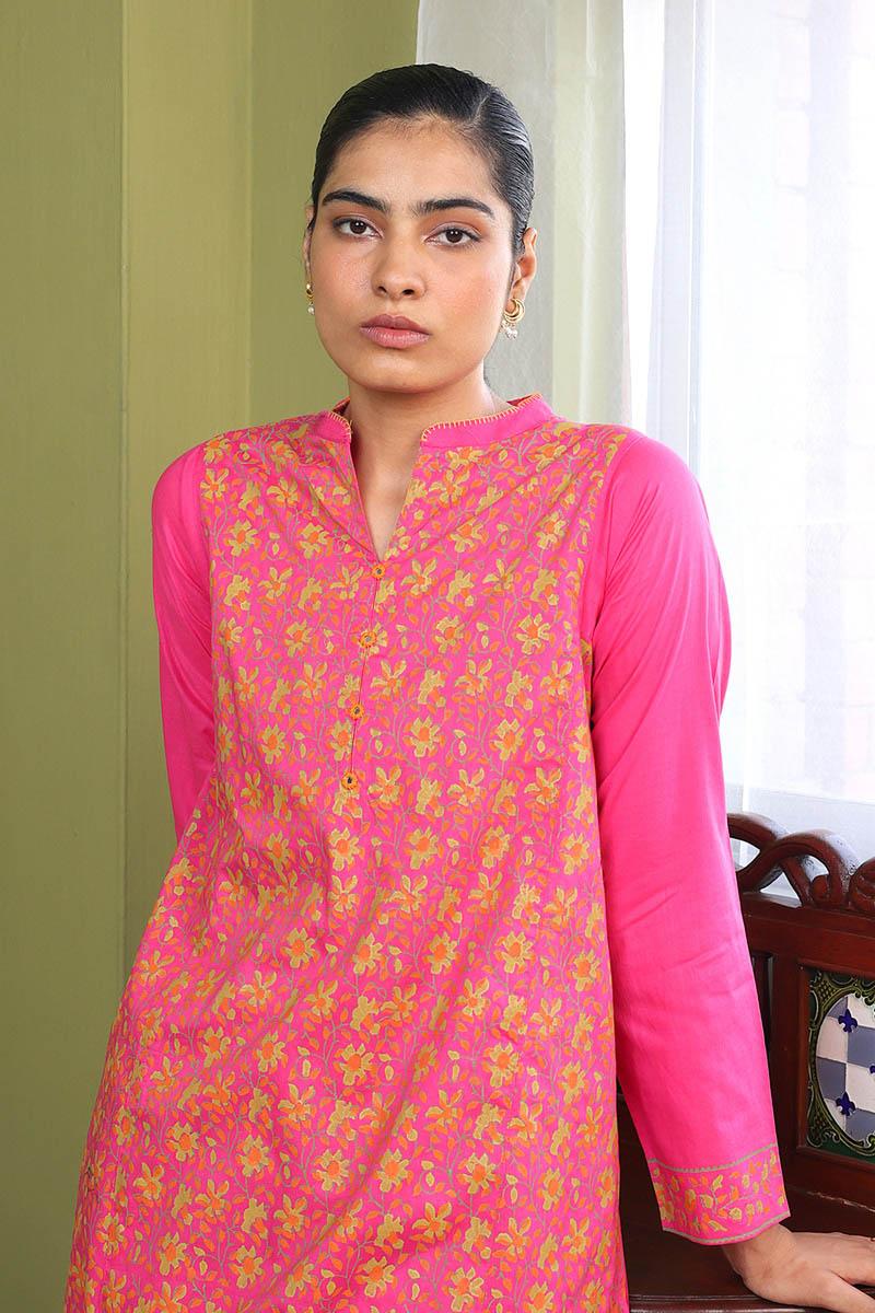 Generation - Rangeen Kurta - Cotton - Pink - 1 Piece