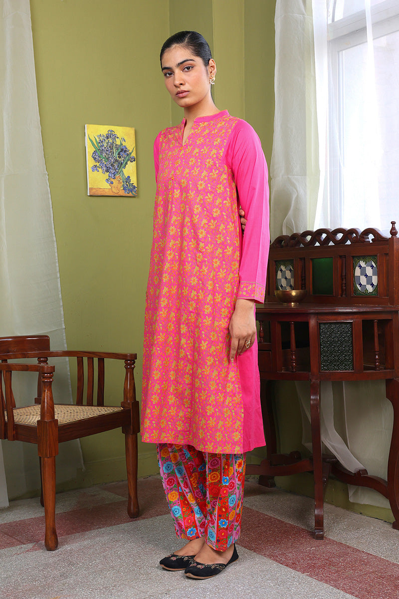 Generation - Rangeen Kurta - Cotton - Pink - 1 Piece