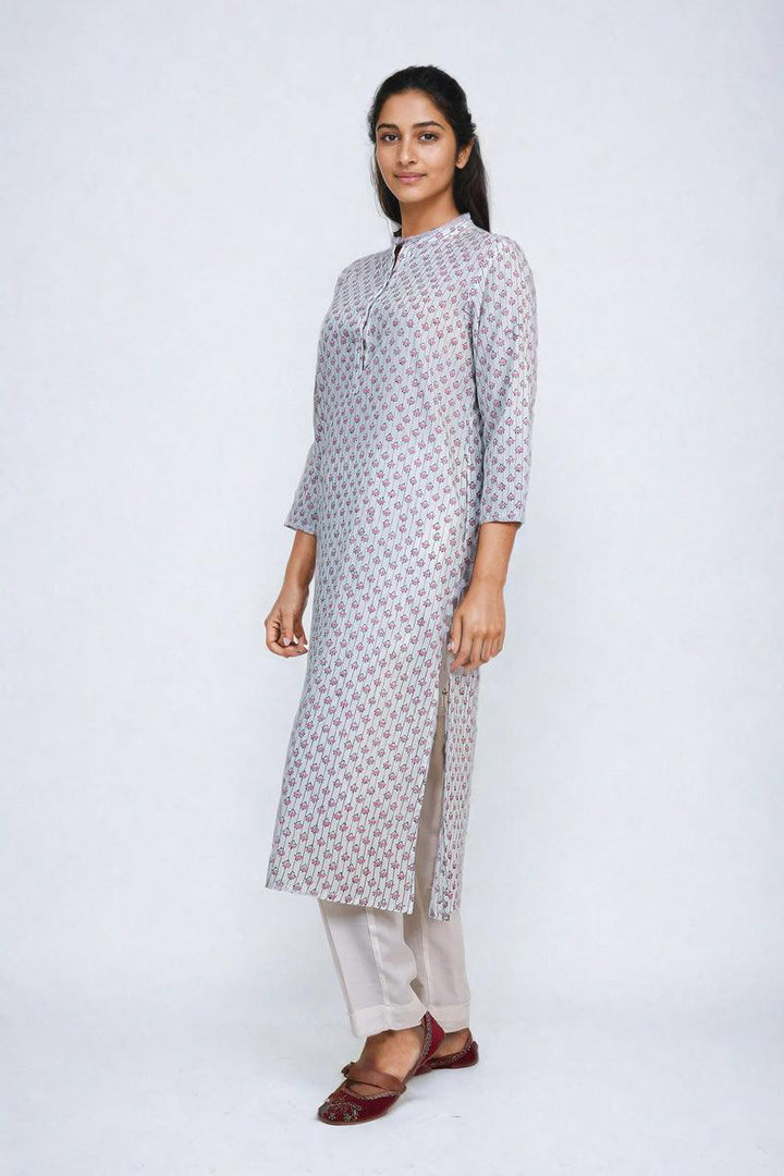 Generation - Peacock Kurta - White - Lawn - 1 Piece