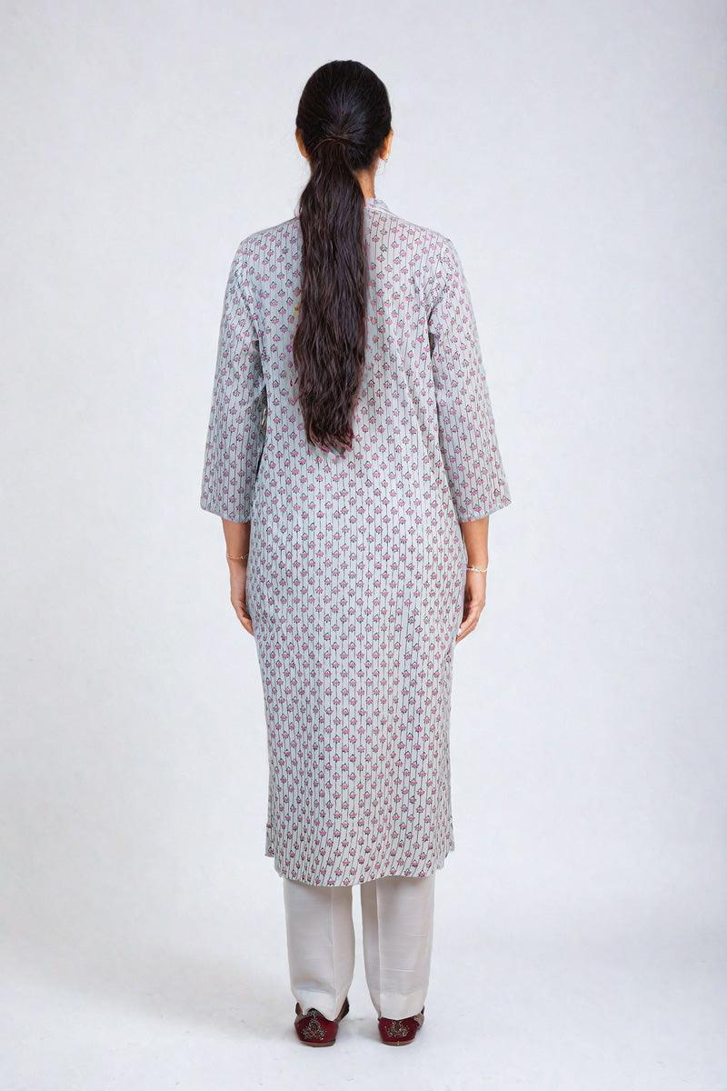 Generation - Peacock Kurta - White - Lawn - 1 Piece