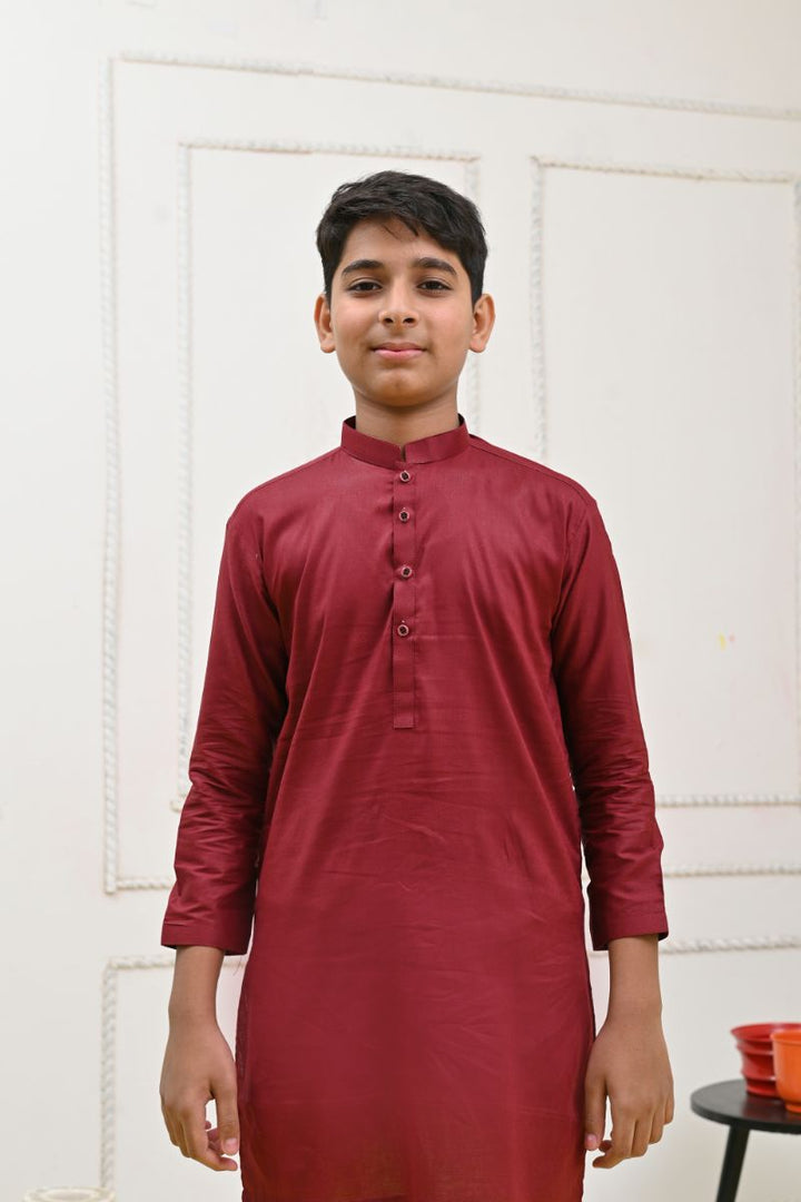 Mom4Little Maroon and White Kurta Pajama