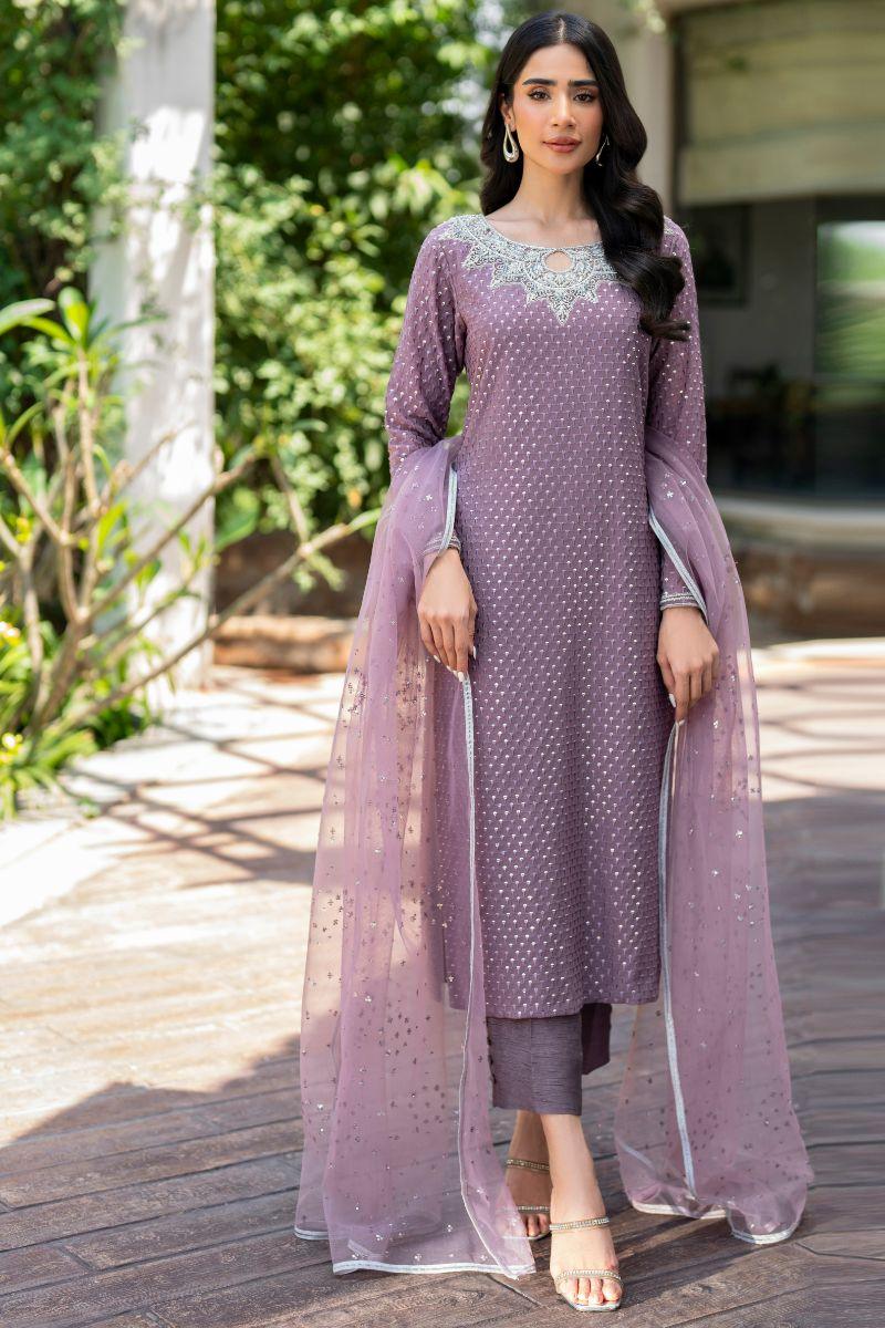 Natasha Kamal - Sangria - mauve - Georgette lined with crepe de chin - 3 Piece