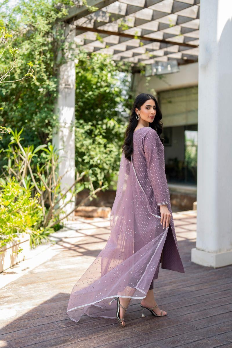 Natasha Kamal - Sangria - mauve - Georgette lined with crepe de chin - 3 Piece