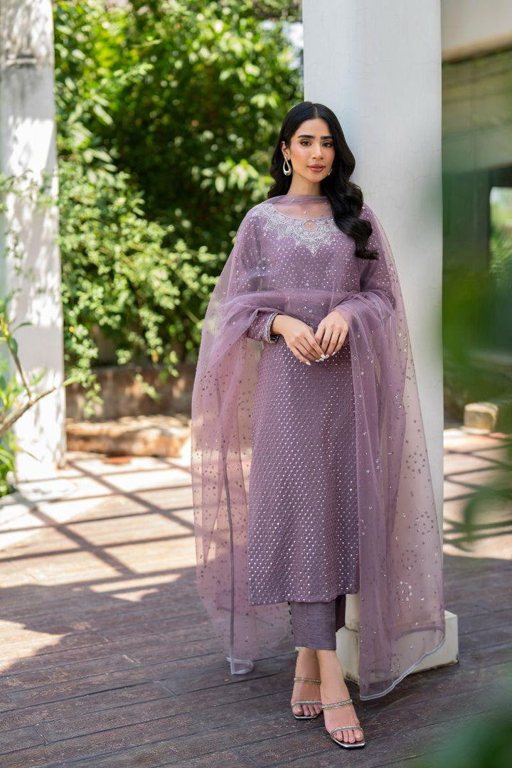 Natasha Kamal - Sangria - mauve - Georgette lined with crepe de chin - 3 Piece