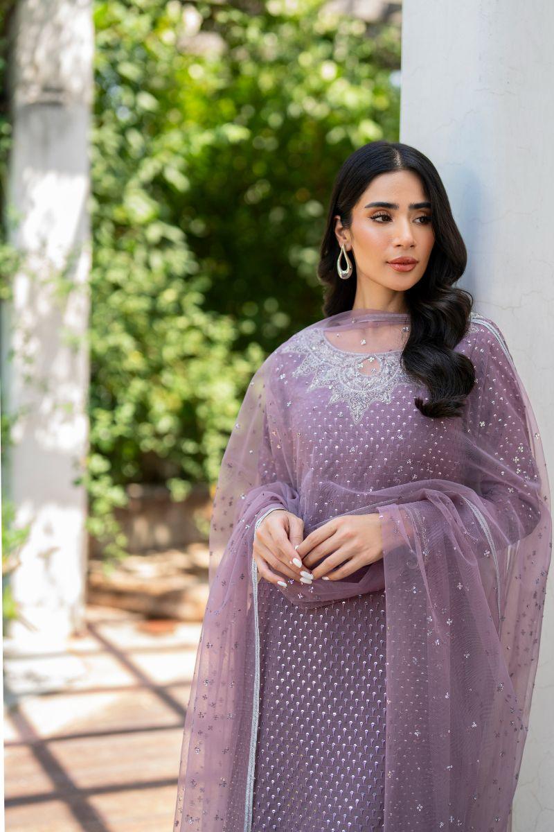 Natasha Kamal - Sangria - mauve - Georgette lined with crepe de chin - 3 Piece