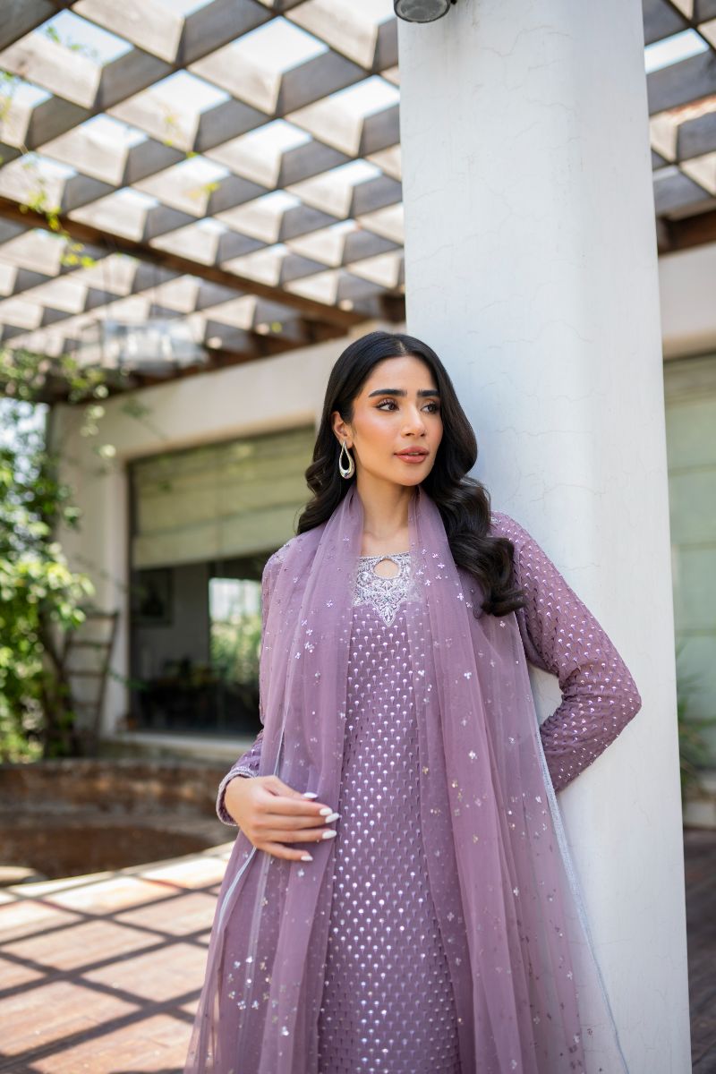 Natasha Kamal - Sangria - mauve - Georgette lined with crepe de chin - 3 Piece