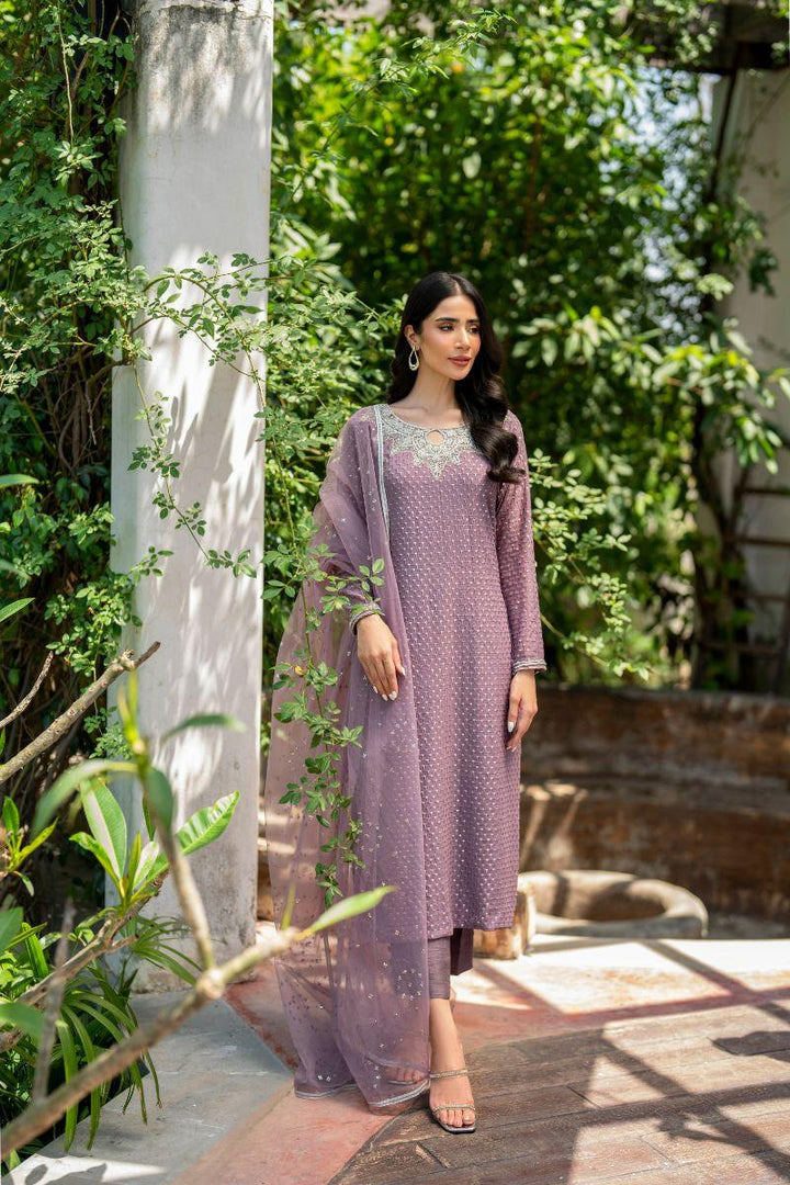 Natasha Kamal - Sangria - mauve - Georgette lined with crepe de chin - 3 Piece