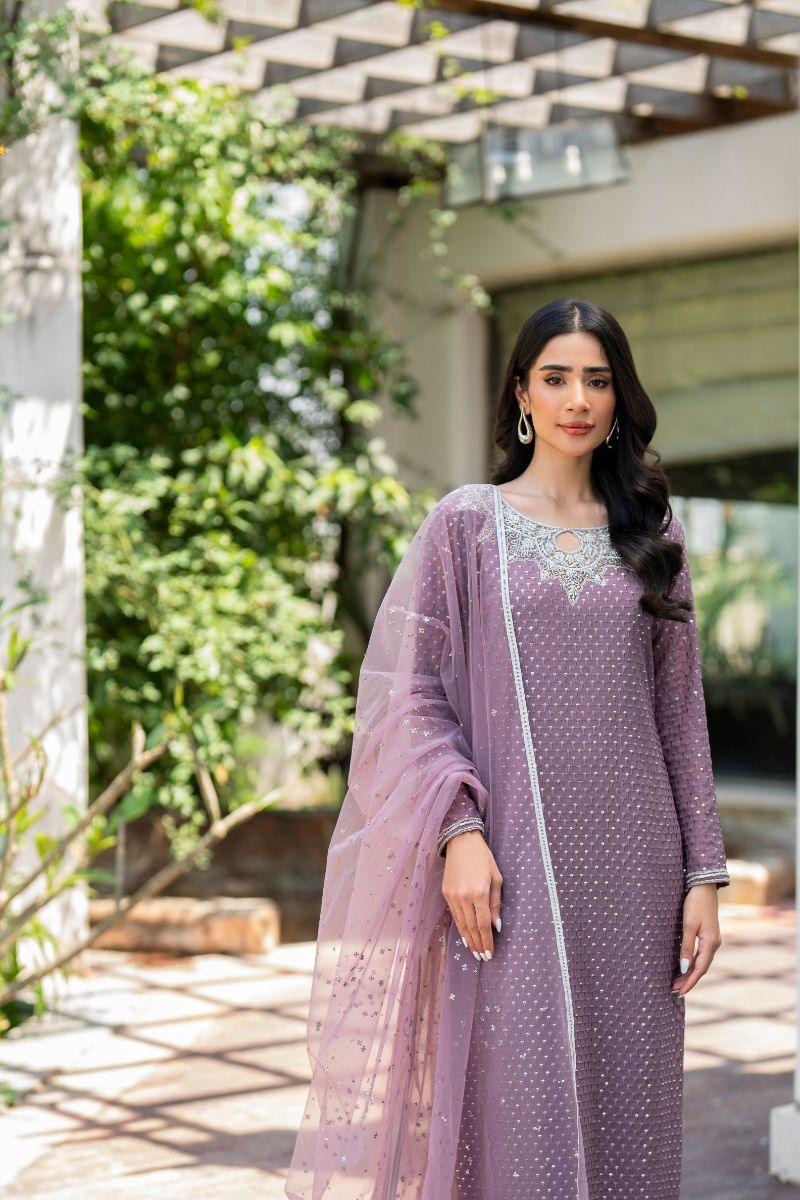 Natasha Kamal - Sangria - mauve - Georgette lined with crepe de chin - 3 Piece