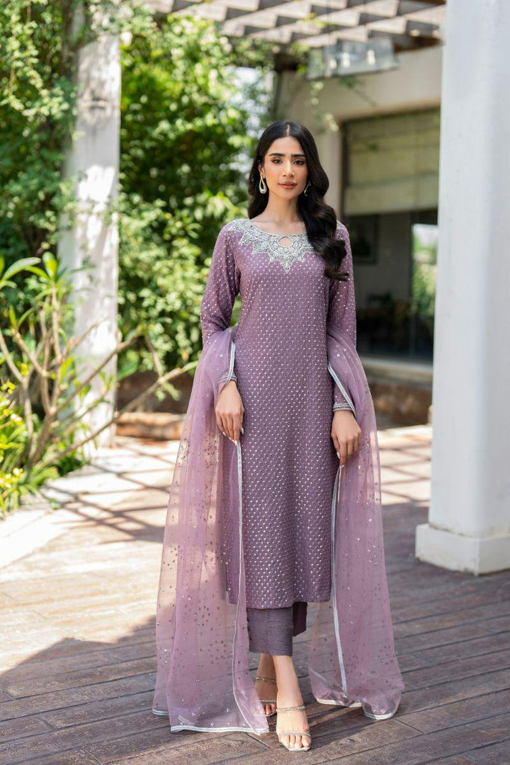 Natasha Kamal - Sangria - mauve - Georgette lined with crepe de chin - 3 Piece