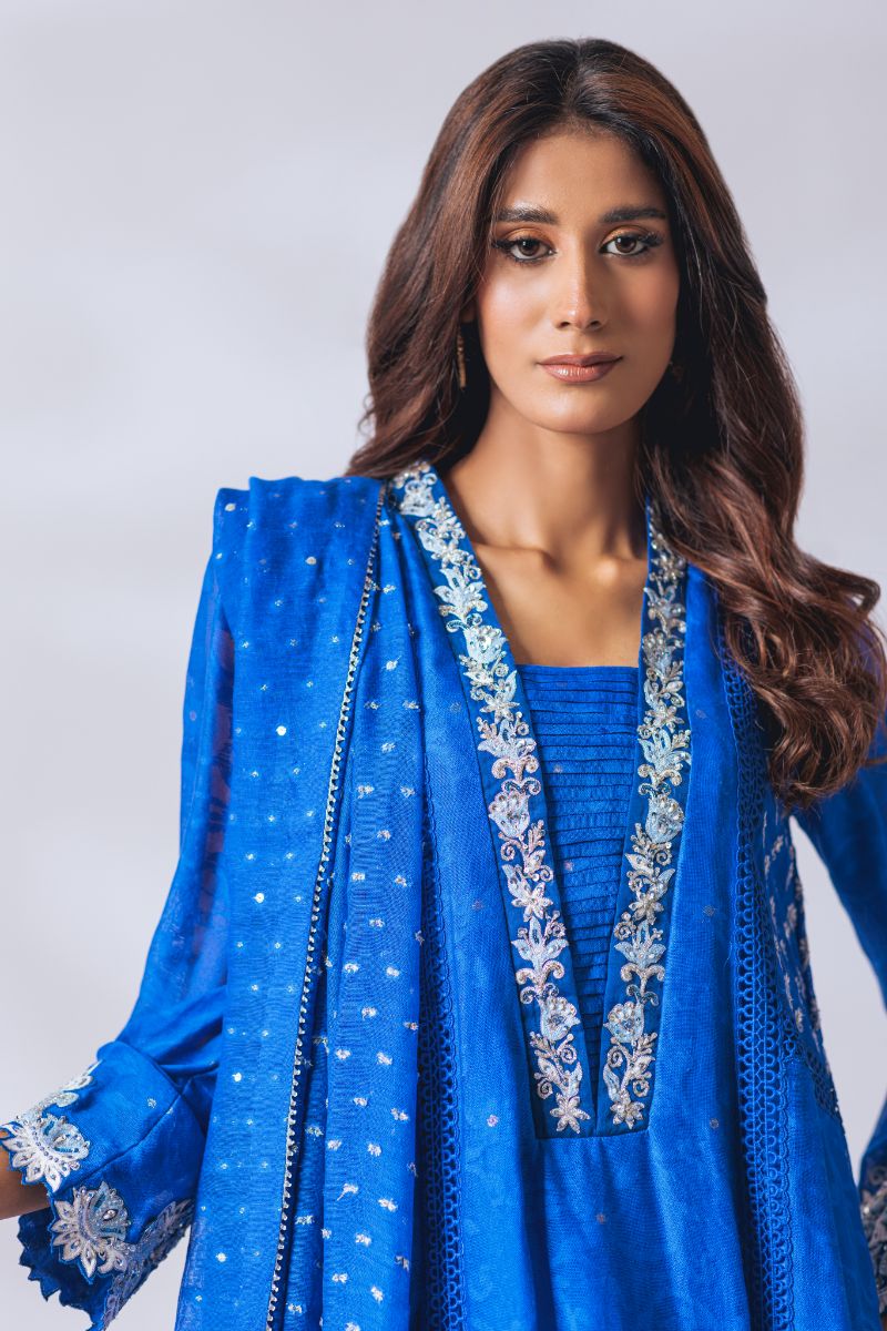 Khayal by Shaista Hasan - Sapphire luxe - Silk Net - 3 Piece