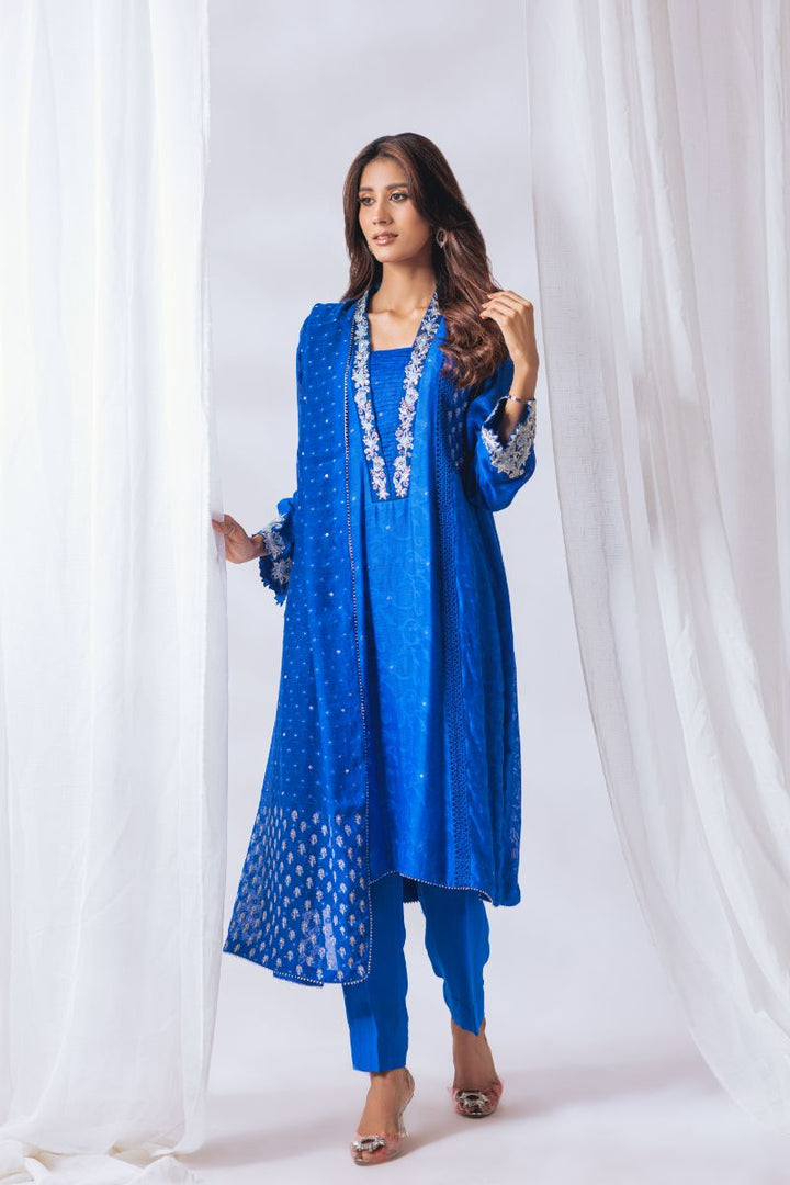 Khayal by Shaista Hasan - Sapphire luxe - Silk Net - 3 Piece