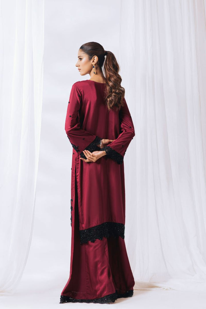 Khayal by Shaista Hasan - Scarlet beauty - Pure Georgette - 3 Piece