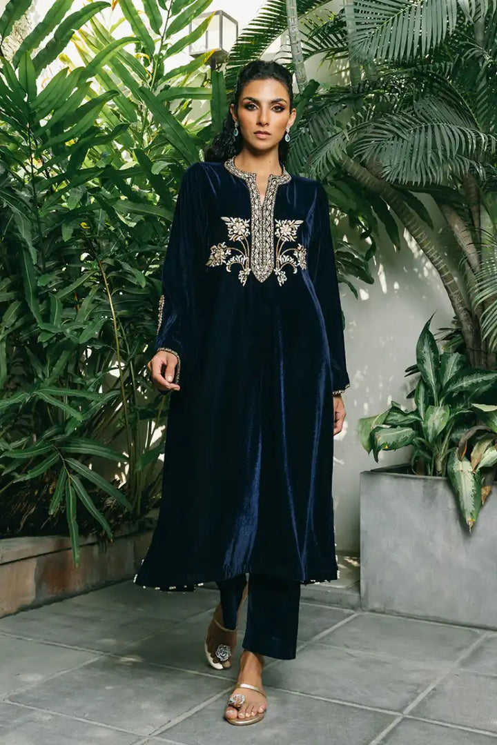 Sania Maskatiya - Setareh - Velvet - midnight blue - Shirt & Culottes - 2 Piece