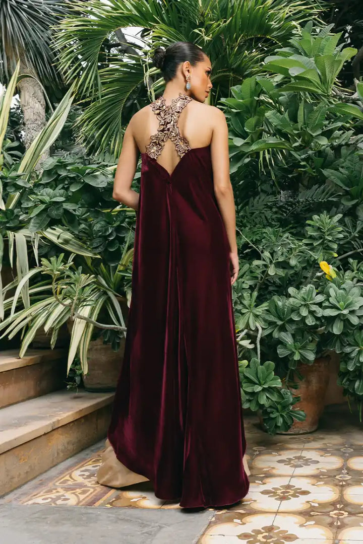 Sania Maskatiya - Sivya - Velvet - burgundy - Top & Skirt - 2 Piece