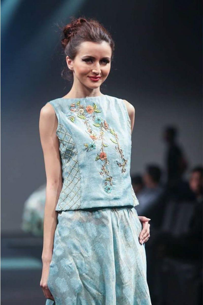 Sadia Aamir - Breeze - Ice Blue - Jamawar - 2 Piece - Studio by TCS