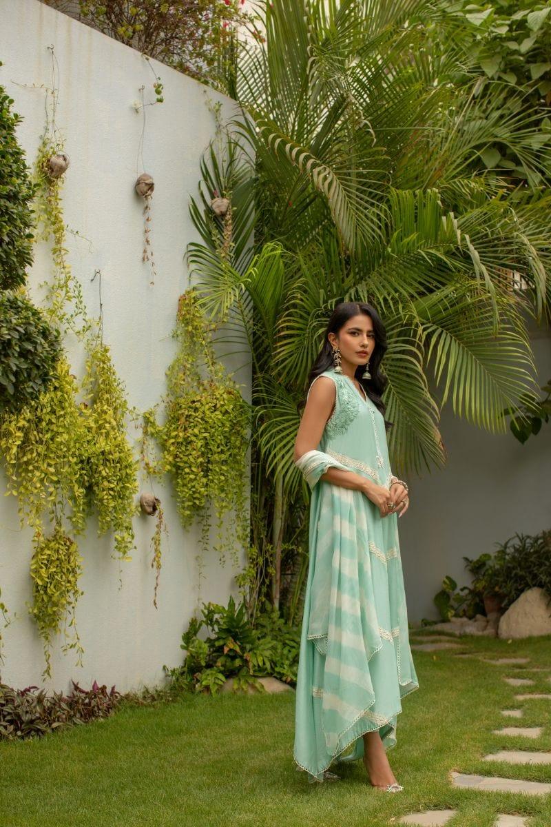 Insia Sohail - Sea Green - 3 Piece - Cotton - Studio by TCS