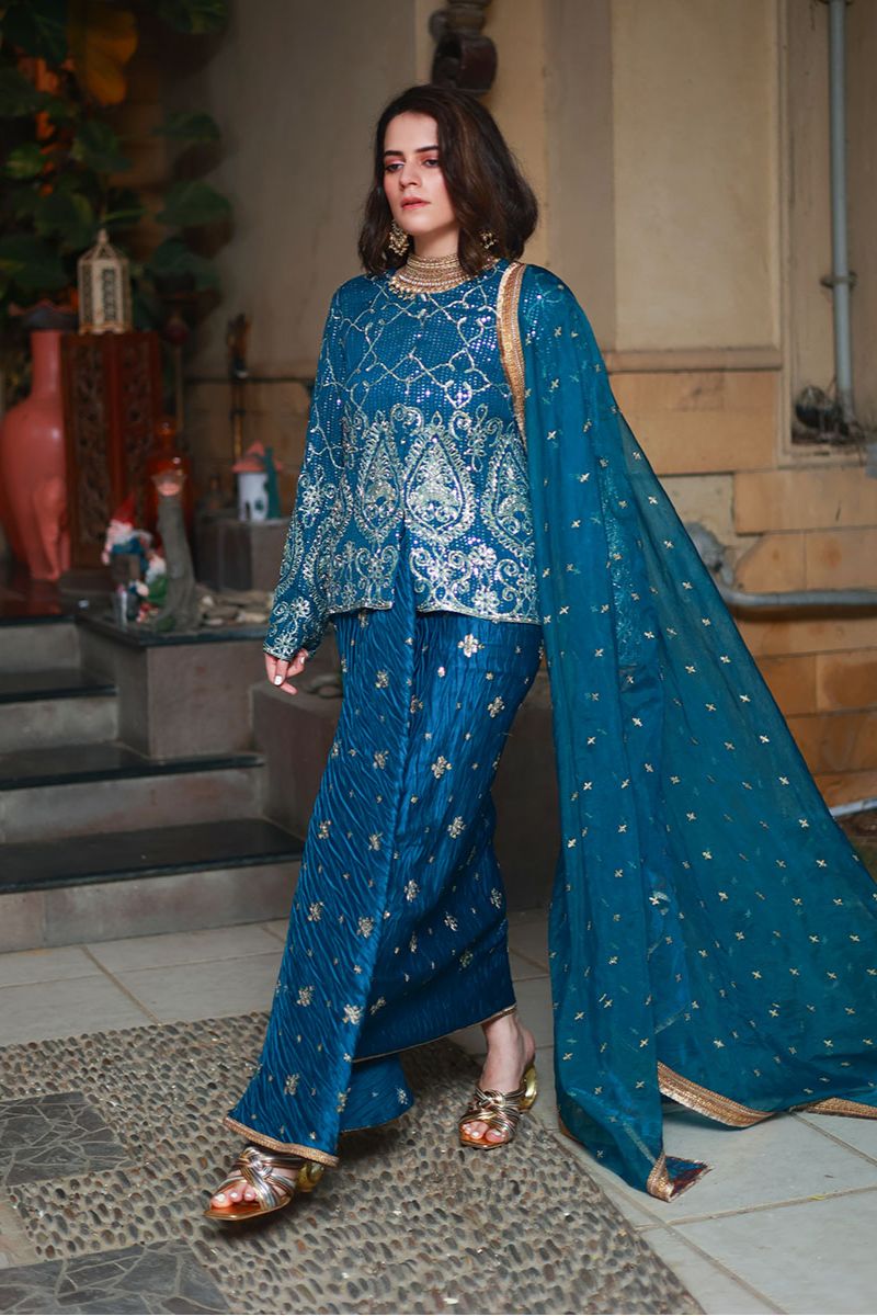 Huma Adnan - Azurea
 - Teal - Chiffon - 3 Piece