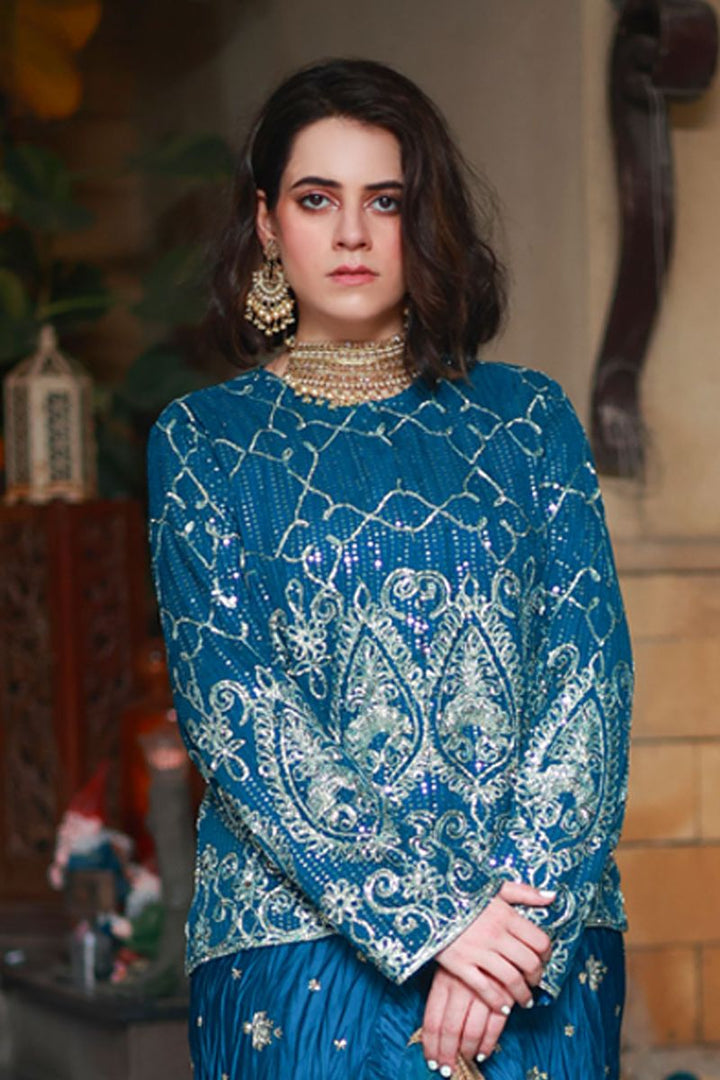 Huma Adnan - Azurea
 - Teal - Chiffon - 3 Piece