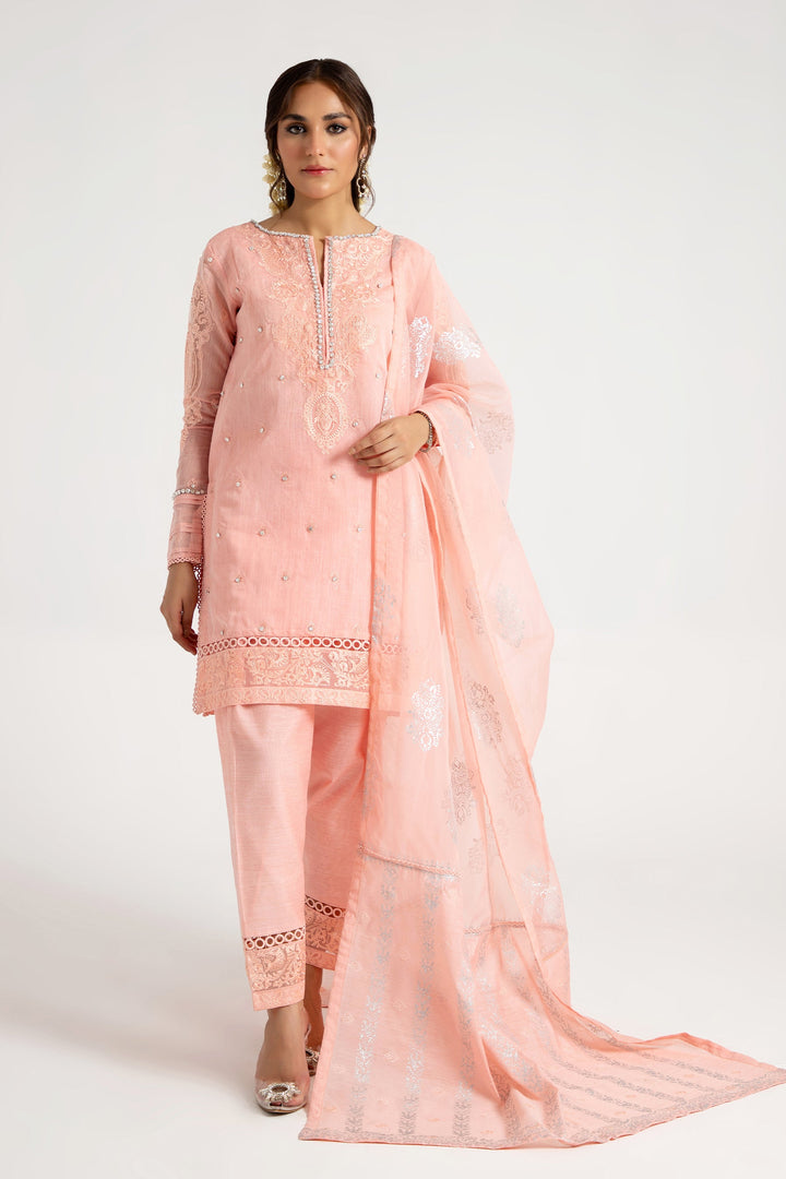 Arif Ashraf - Shaftaloo - Pink - Cotton Silk and Chiffon - 3 Piece