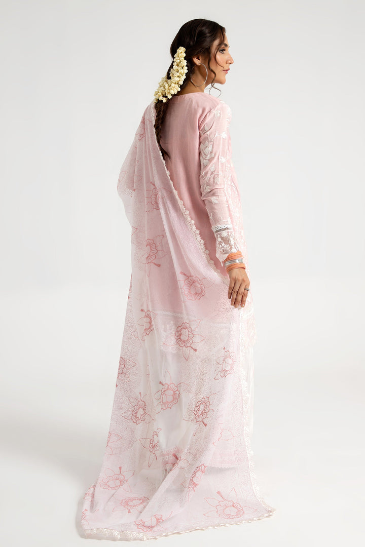 Arif Ashraf - Soorti - Baby Pink - Cotton and Raw Silk and Chiffon - 3 Piece